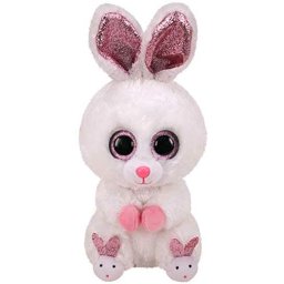 Iepuras de plus TY Beanie Boos, 24 cm, cu papuci roz, multicolor
