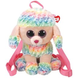 Rucsac de plus TY catel pudel curcubeu, multicolor, 25 cm