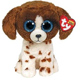 Jucarie de plus Ty, catel maro-alb, 24 cm, moale si prietenoasa