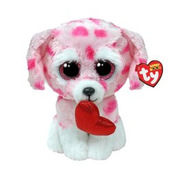 Jucarie de plus TY Rory, catel cu inimioare, 15 cm