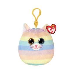 Breloc din plus TY Squishy Beanies Pisicuta Heather, 8,5 cm