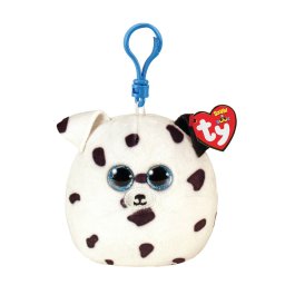 Breloc din plus TY Fetch, catel dalmatian Squishy Beanies, 8 cm
