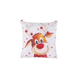 Perna decorativa de Craciun Rudolf, 40x40 cm, husa detasabila