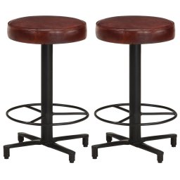 Scaune de bar, 2 buc., 52 cm, piele naturala GartenMobel Dekor