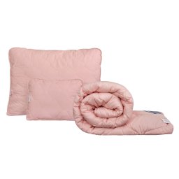 Set pilota si 2 perne Bella Pink roz, bumbac, 140x200 cm