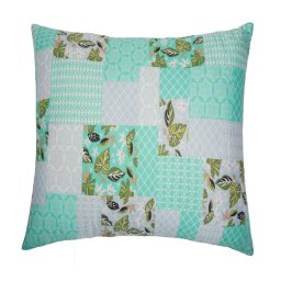 Perna SomnART Green Flowers 70x70 cm din microfibra, moale si antiaglomerata