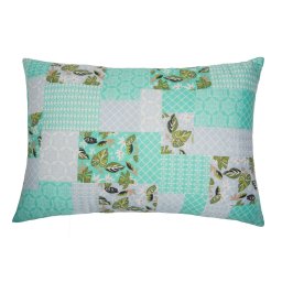 Perna SomnArt Green Flowers 50x70 cm din microfibra, moale si lavabila