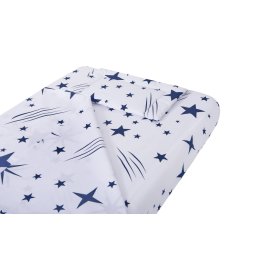 Lenjerie pentru patut bebe SomnArt 3 piese din bumbac, model Stelute