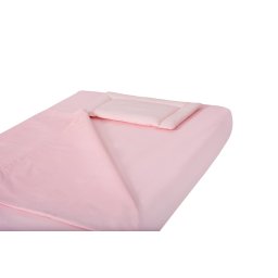 Lenjerie pentru patut bebe SomnART, 3 piese, bumbac, 60x120 cm, roz