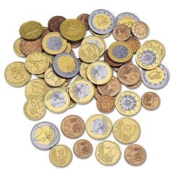 Set monede de jucarie euro, 100 piese pentru învatarea banilor