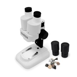 Stereomicroscop GeoSafari pentru copii, 10x/20x, cu 12 roci incluse