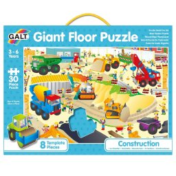 Puzzle de podea Santierul cu 30 piese mari pentru copii 3+