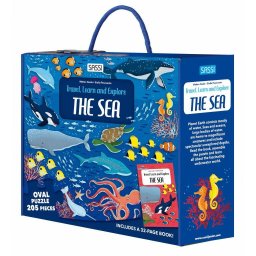 Puzzle educativ Mari si oceane cu carte inclusa, 205 piese, 6+ ani