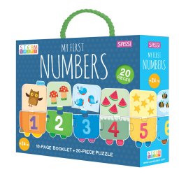 Set educativ STEAM pentru invatarea numerelor, puzzle gigant si carte