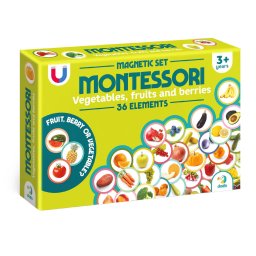 Set magneti Montessori cu fructe si legume, 36 piese educative
