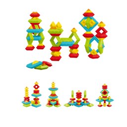 Cuburile lui Pitagora educative pentru geometrie, 45 piese, 3 ani+
