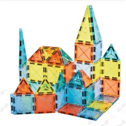 Joc de constructie magnetic educativ cu 43 piese, forme 2D si 3D, 5.5 cm