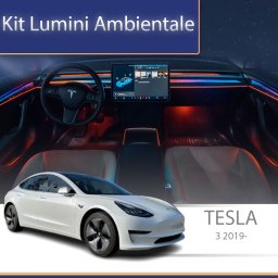 Kit lumini ambientale Tesla Model 3 2019-2020, set complet cu control telefon