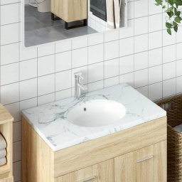 Chiuveta de baie alba 38,5x33,5x19 cm, ovala, ceramica GartenMobel Dekor