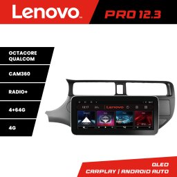 Navigatie Kia Rio 2011-2013 Lenovo PRO 12.3 QLED 4+64GB 4G GPS DSP