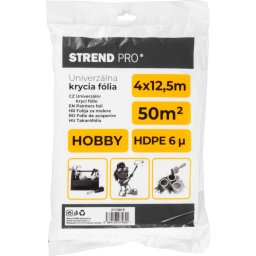 Folie de acoperire Strend Pro Hobby pentru vopsitorie 4x12,5 m, 6µ