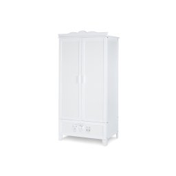 Dulap pentru copii Klups Marsell alb cu 2 usi, sertar si model bufnite