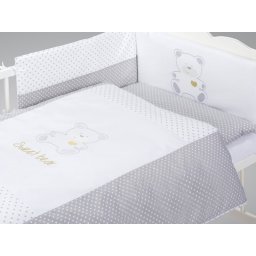 Lenjerie pentru patut bebe Klups Sweet Bear, bumbac 100%, 3 piese