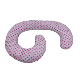 Perna de alaptare multifunctionala MyKids 180 cm, Stelute Grey-Pink