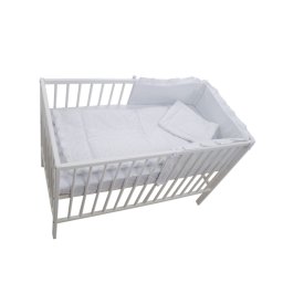 Lenjerie pentru patut bebe MyKids Little Stars albastru, 4 piese, 120x60 cm