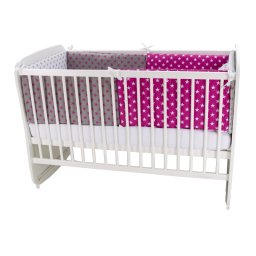 Lenjerie pentru patut bebe MyKids Colorful Stars Pink, 9 piese, 120x60 cm