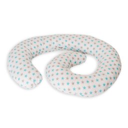 Perna de alaptare multifunctionala MyKids Stelute Alb-Grey-Blue, 180 cm