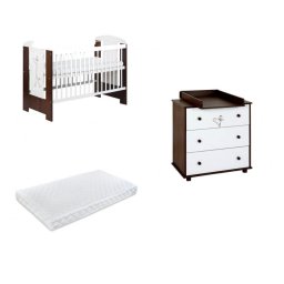 Set mobilier bebe Klups Safari Giraffe Wenge 2 cu patut si comoda
