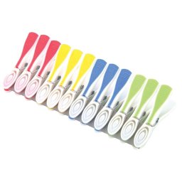 Clesti de rufe din plastic LE33550, set 12 bucati, multicolori