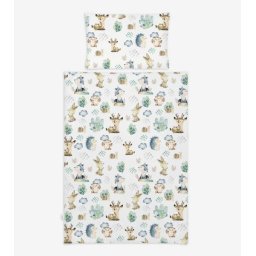 Lenjerie de pat bebe 2 piese KLUPS Forest World din bumbac 100%