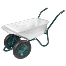 Roaba zincata Strend Pro Premium Fortis, 100 L, 200 kg, roti pneumatice