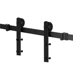 Sistem glisant pentru usa tip barn door, 183 cm, negru, montaj pe perete