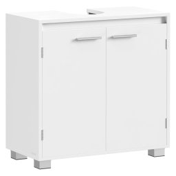 Dulap baie sub lavoar VASAGLE, cu 2 usi si raft reglabil, alb, 60 cm