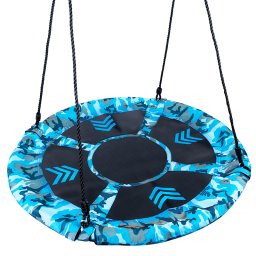 Leagan tip cuib camuflaj 100 cm, reglabil pe inaltime, 150 kg, albastru-negru