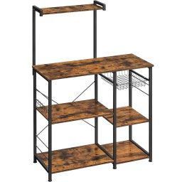 Raft de bucatarie VASAGLE pentru cuptorul cu microunde, 132 cm, maro rustic