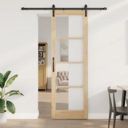 Usa glisanta ORKDAL Natural si Negru 78 x 232 cm GartenMobel Dekor