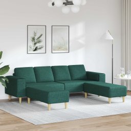 Canapea pentru living 3 pcs Verde închis Poliester GartenMobel Dekor