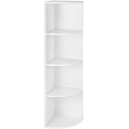 Raft de colt VASAGLE cu 4 polite, din PAL melaminat, alb, 30x30x129,5 cm