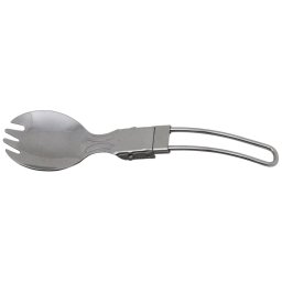 Tacam camping pliabil din inox, set lingura si furculita compact