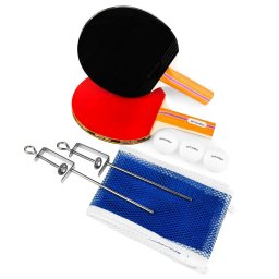 Set tenis de masa Spokey Alpha cu 2 palete, fileu si 3 mingi
