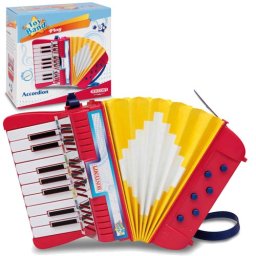 Acordeon Bontempi cu 17 taste pentru copii, cu 6 butoane bass
