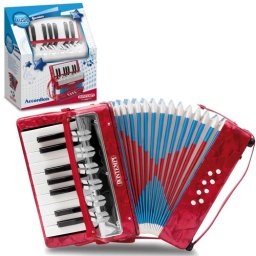 Acordeon din lemn Bontempi cu 17 taste, curea de umar si sunet realist