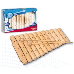 Xilofon din lemn Bontempi cu 12 placi muzicale si 2 bete
