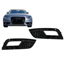 Grile proiector Audi A4 B8 facelift 2012-2015 RS4 Design negru lucios