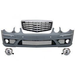 Ansamblu bara fata Mercedes E-Class W211 Facelift cu grila si proiectoare ceata