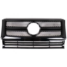 Grila centrala Mercedes W463 G-Class 1990-2012, design G65 G63, negru lucios